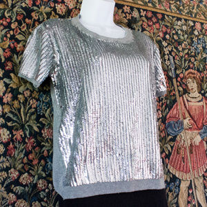 Silver Sequin Top 2/$20 Norwegian NWT